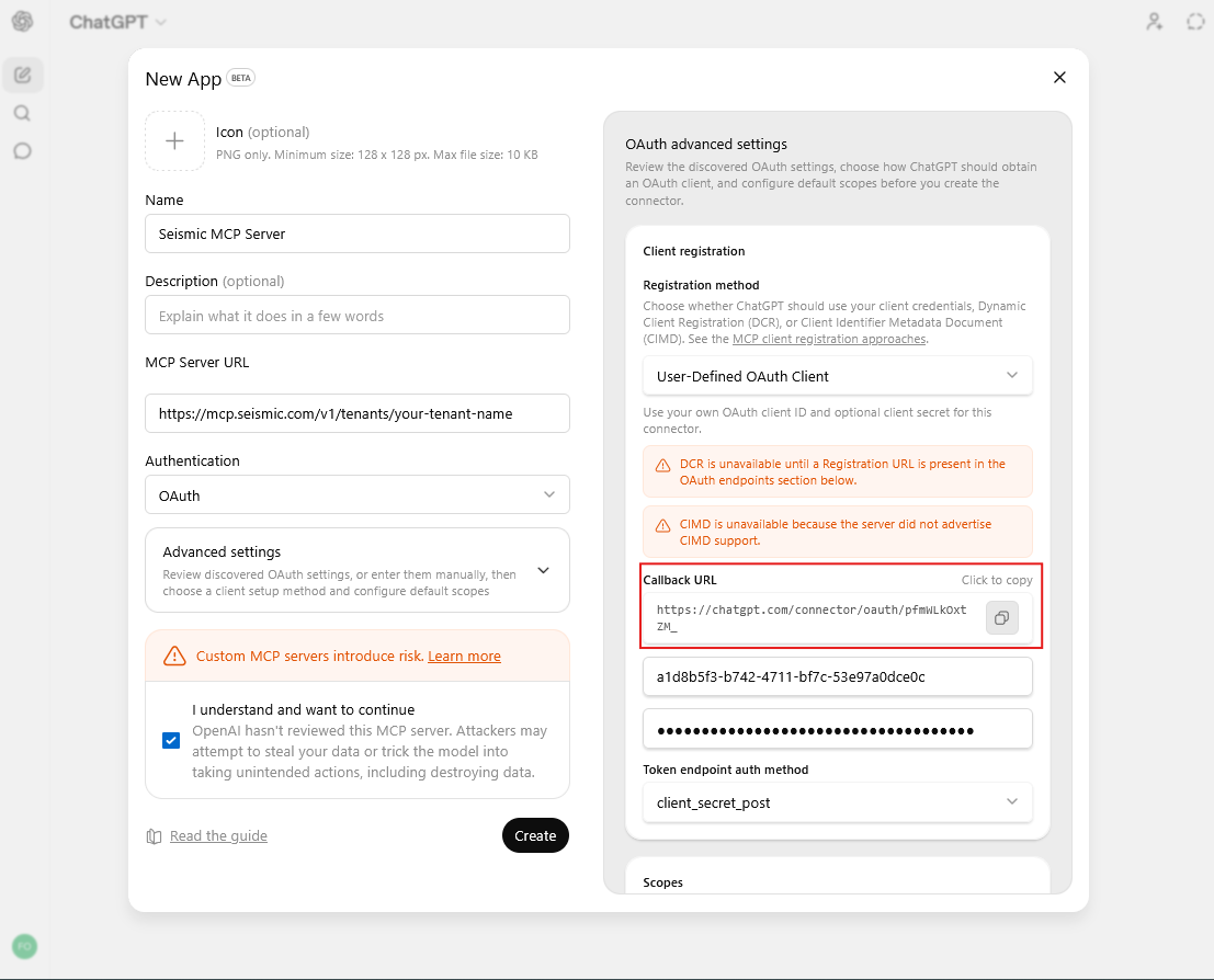 Update OAuth credentials