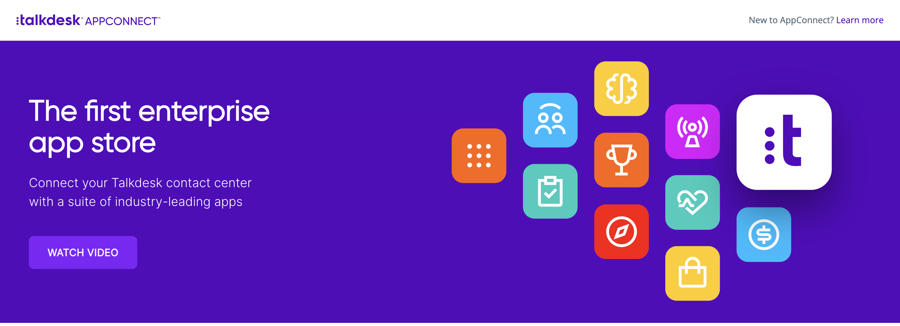 Talkdesk partner app marketplace with app icons