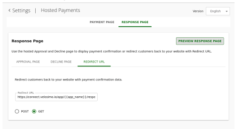 Elavon Portal Redirect URL Page