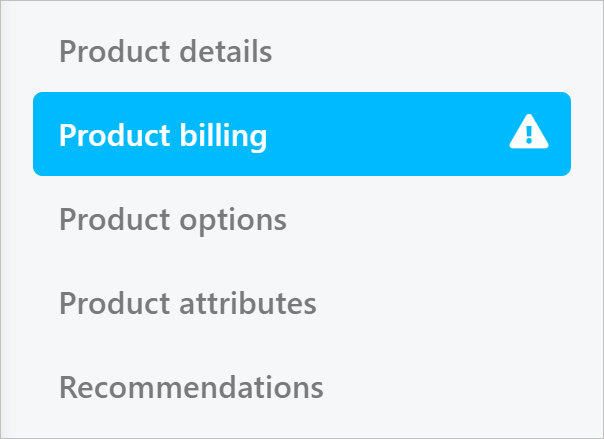 Choose Product billing