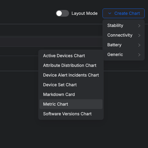 Create a new metrics chart