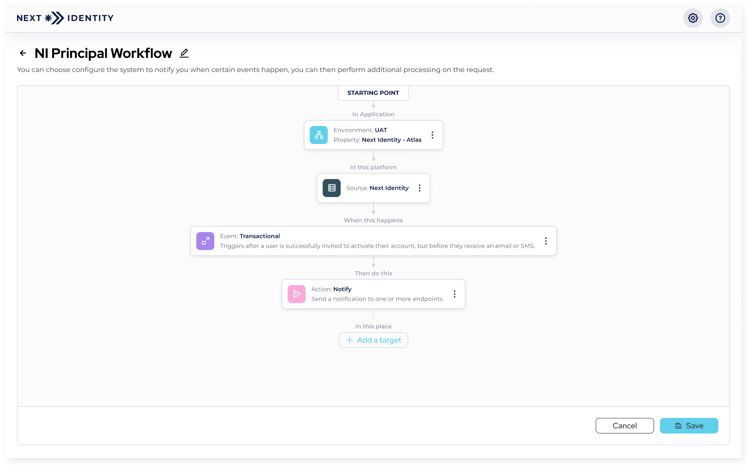 Workflow Designer Screen - With a few steps configured