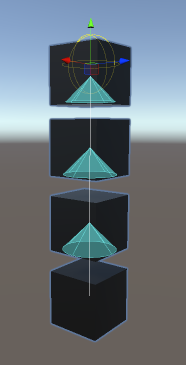 A series of cubes with Angle limits.