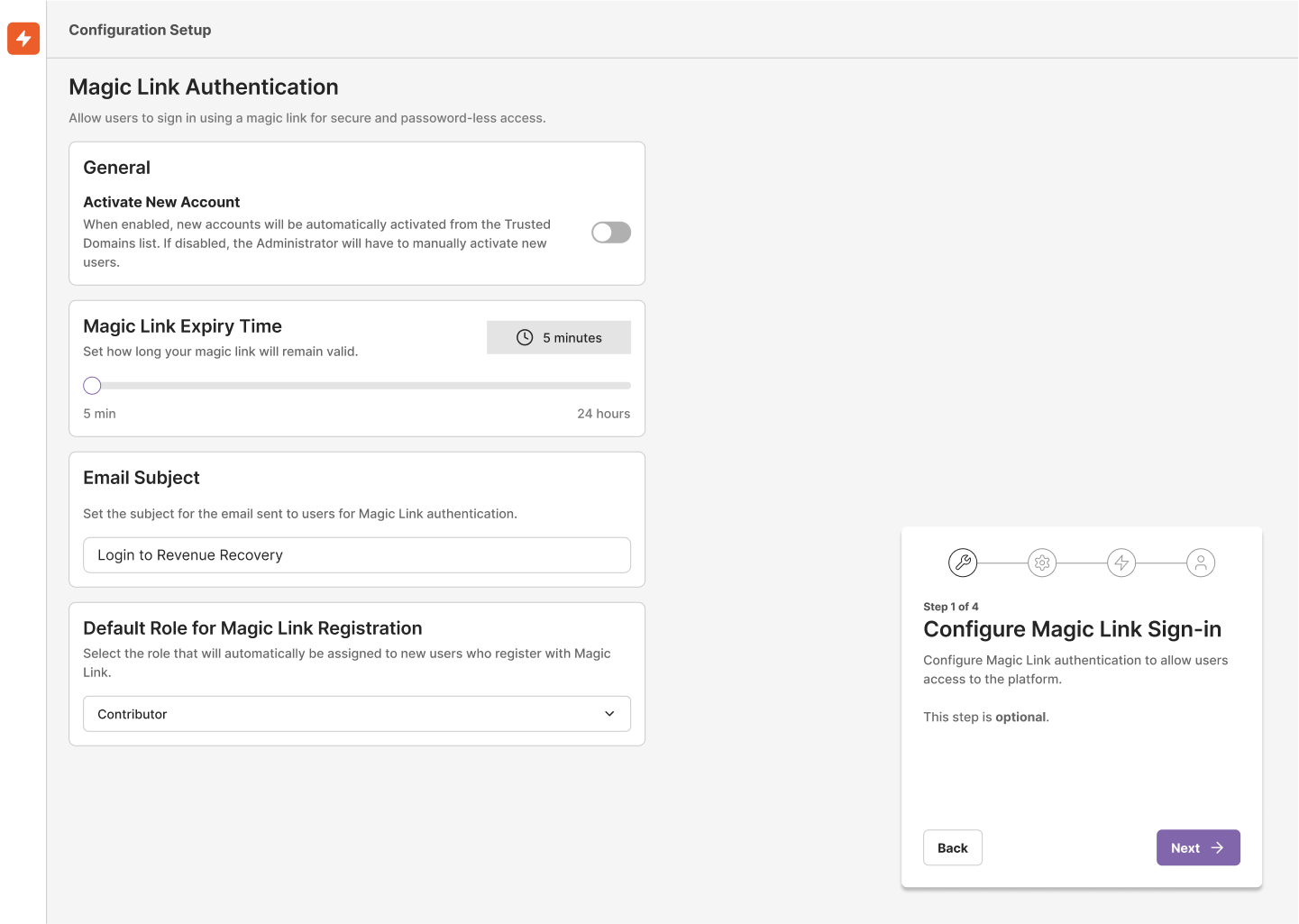 Magic Link Configuration Cloud