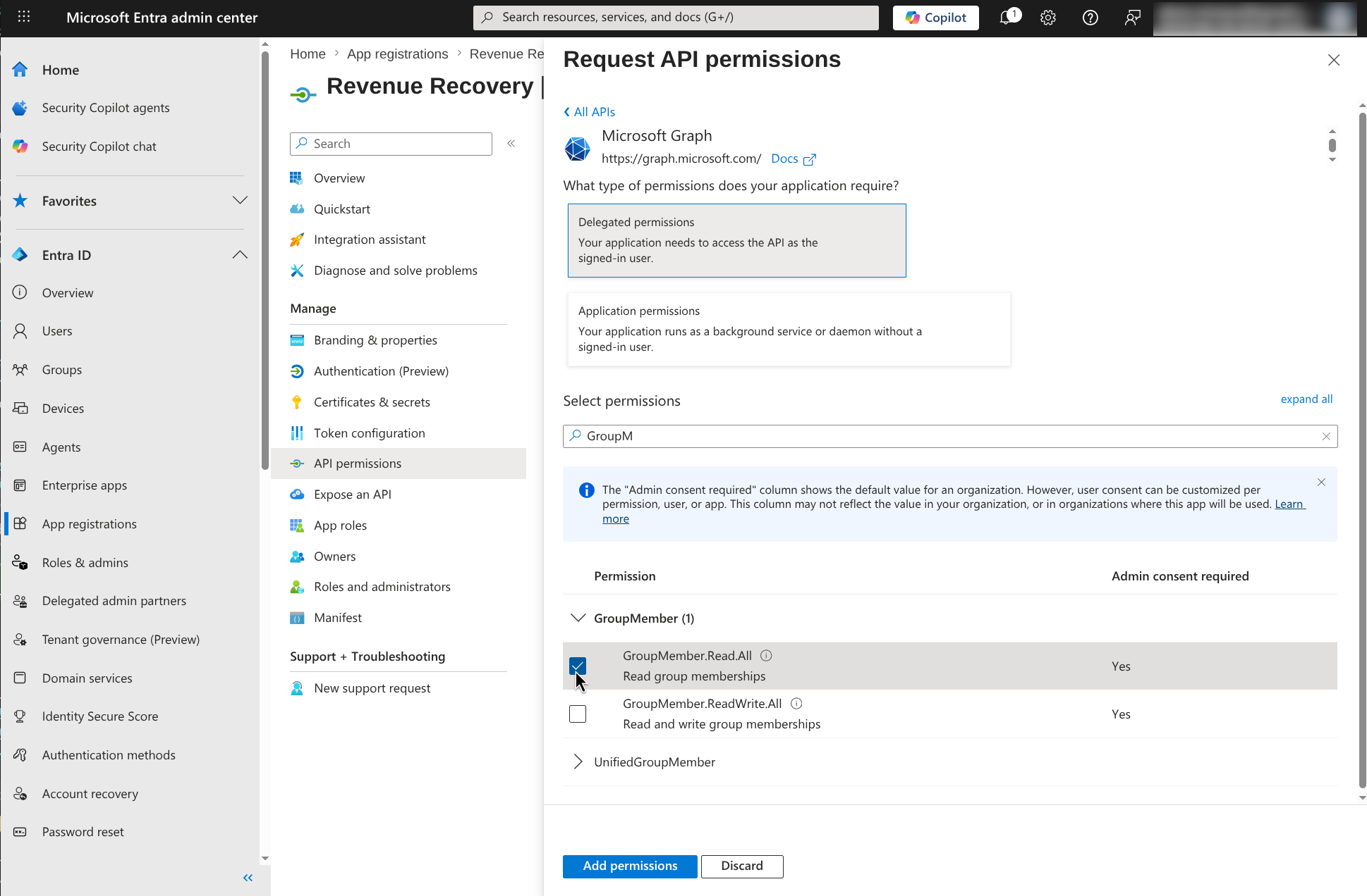 Add Group Membership Permission
