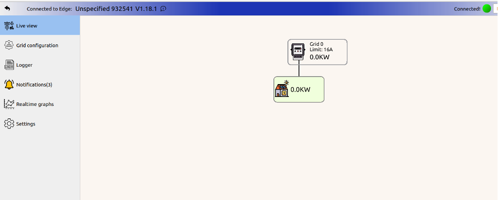 Initial Edge login screen