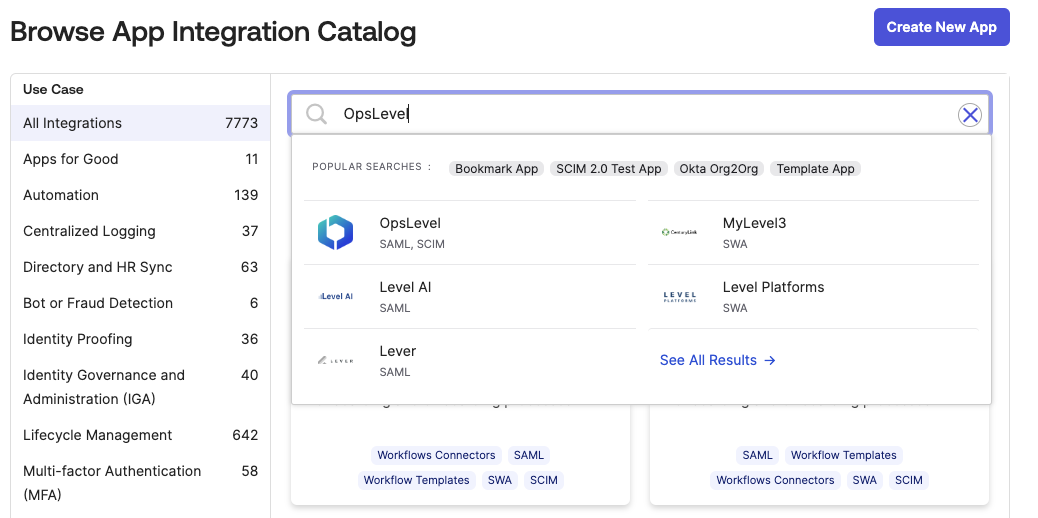 Okta's Application Catalog