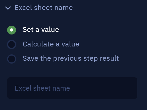 Excel sheet name parameter