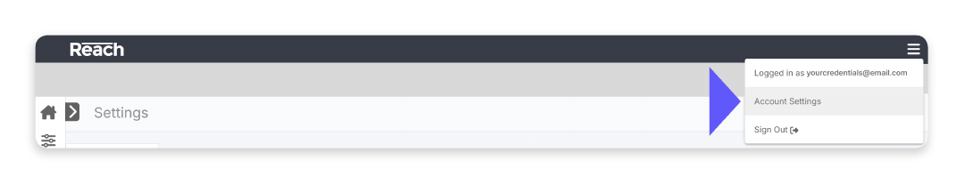 Select Account Settings from more options menu.