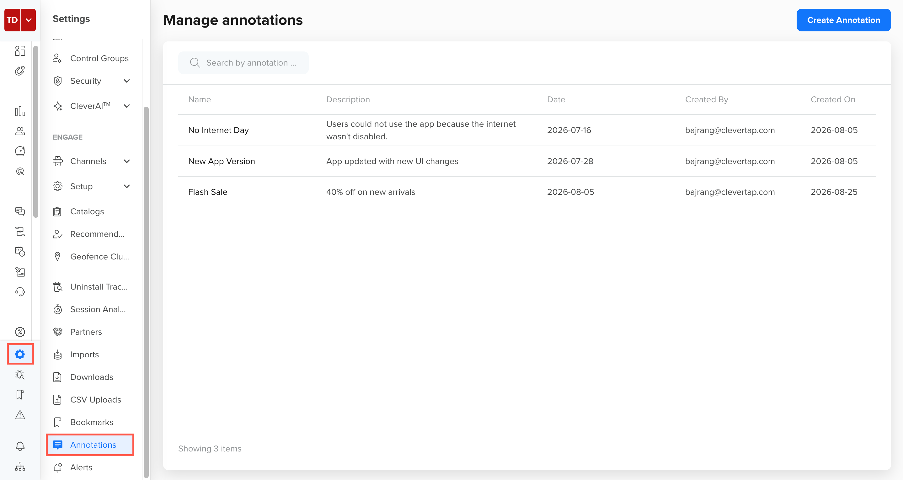 Manage Annotations