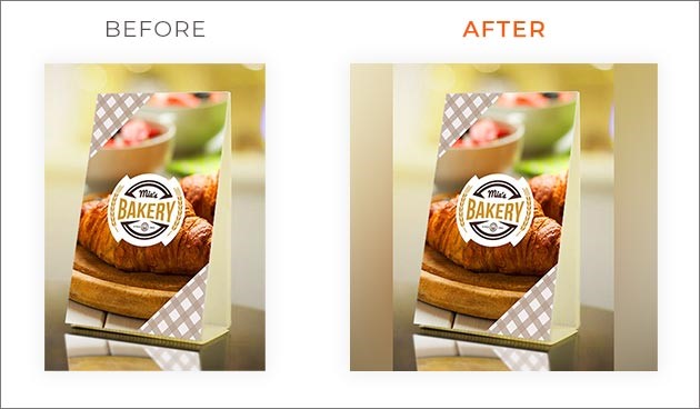 An example of an image before and after using a blur effect.