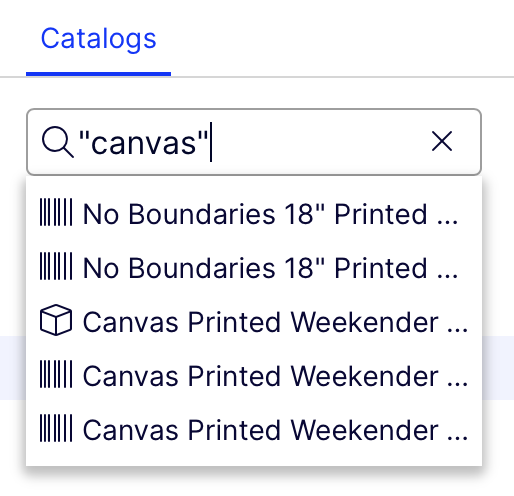 Screenshot of the catalog tree search field used to find catalog entries by keyword.
