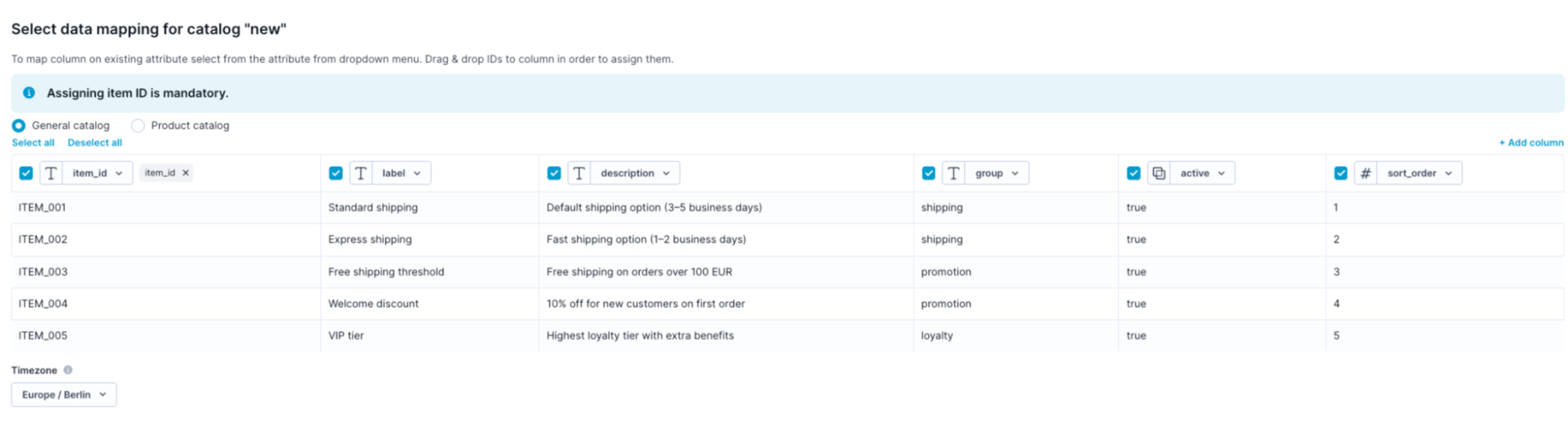 Preview data to confirm the format looks correct