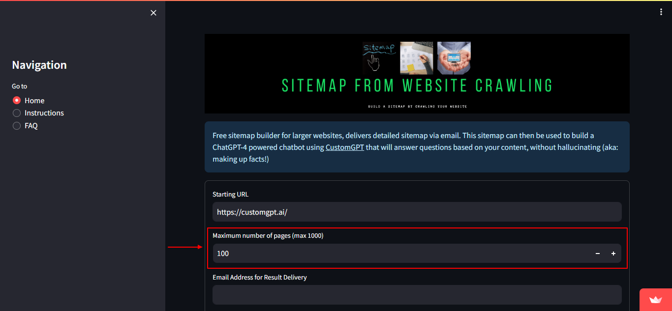 Sitemap tool