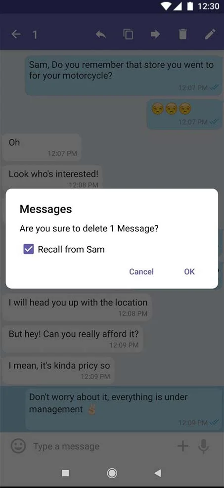 recall messages