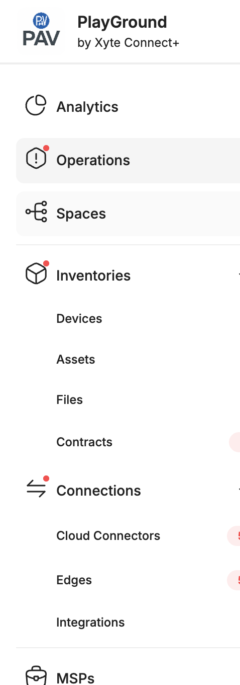 The left-hand navigation pane.