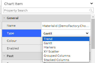 Single property editor Type menu