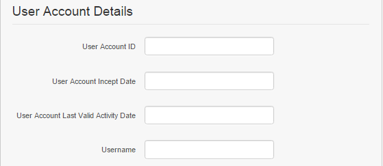 A screenshot of the User Account Details section.