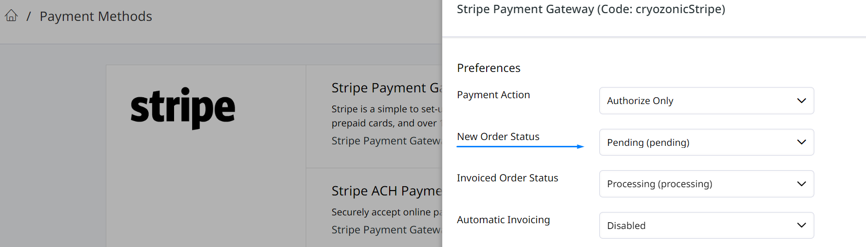 [Stripe New Order Status](https://support.zoey.com/docs/stripe#new-order-status) 