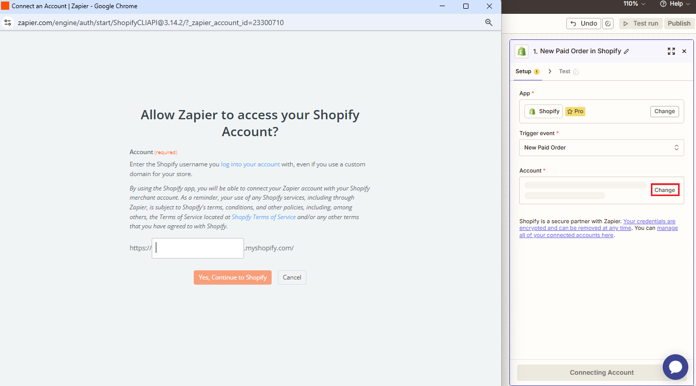 Screenshot of the New Paid Order in Shopify dialog