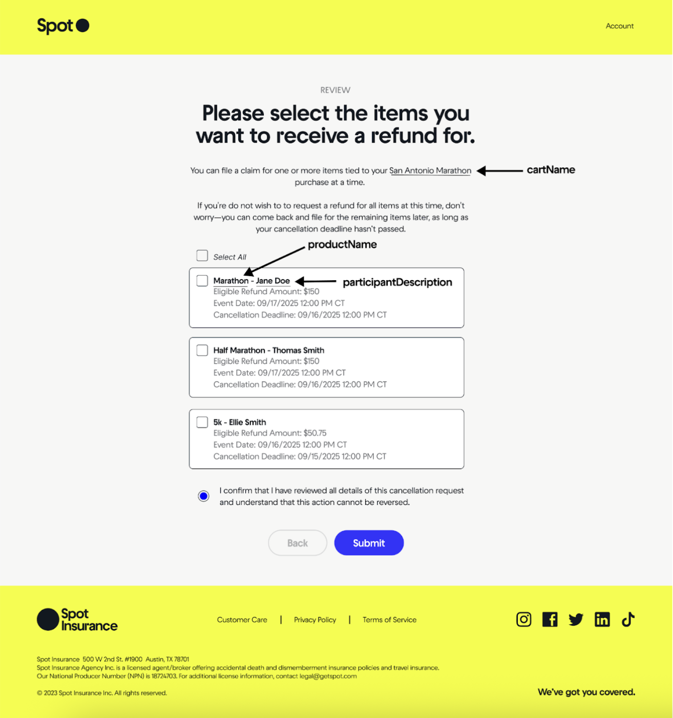 Spot Refund Experience