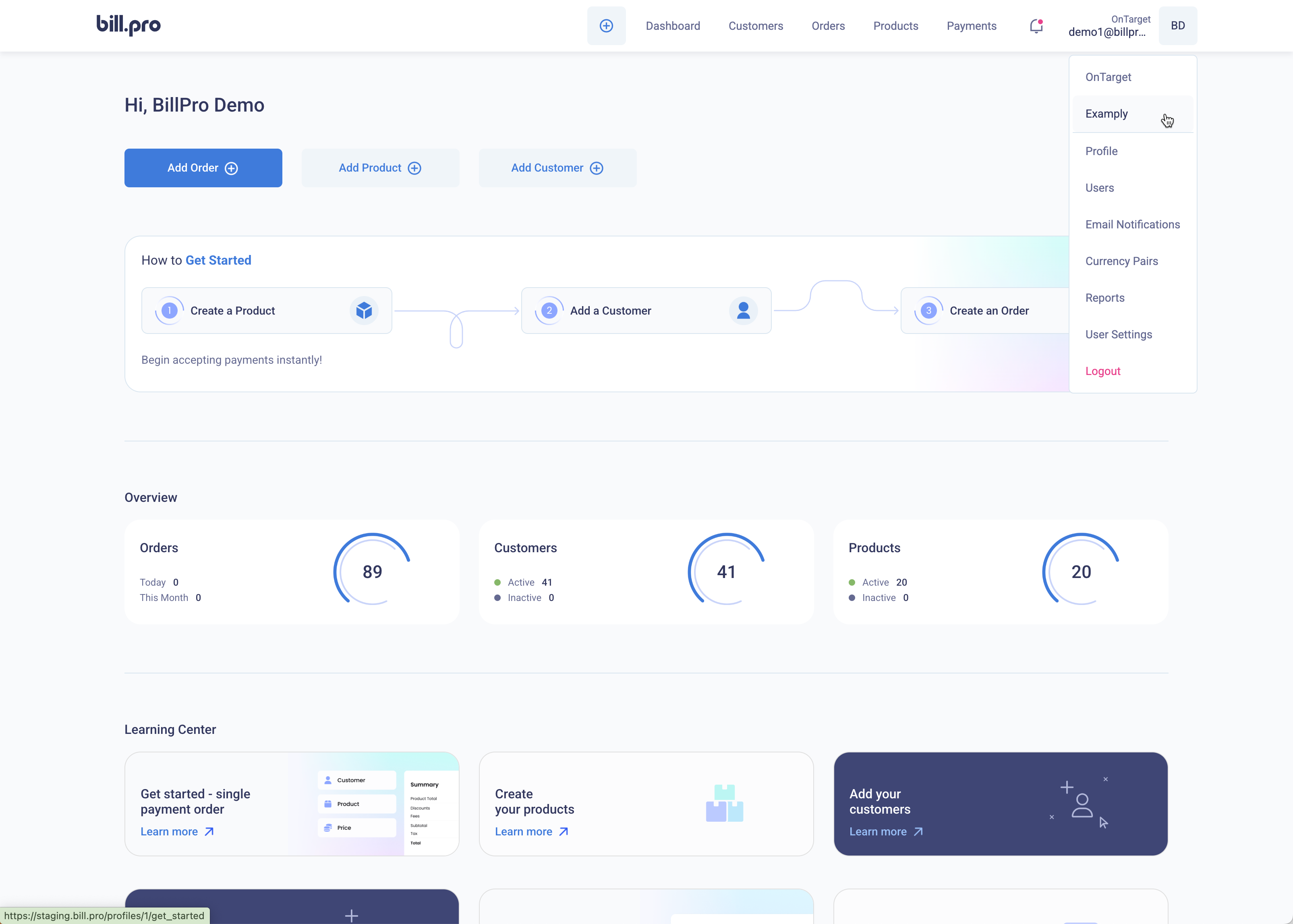 Select a merchant profile when you sign in
