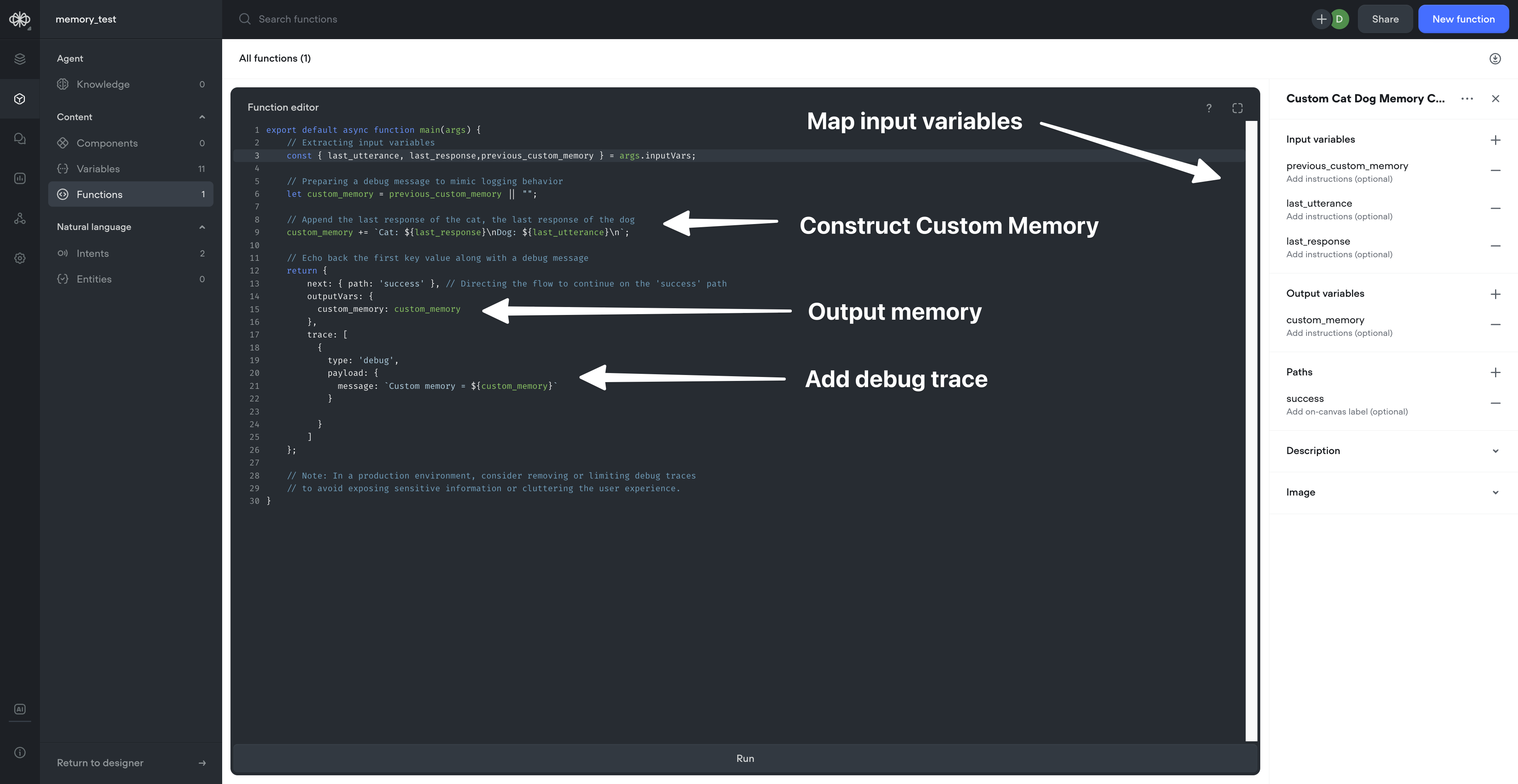 Building a custom memory function

