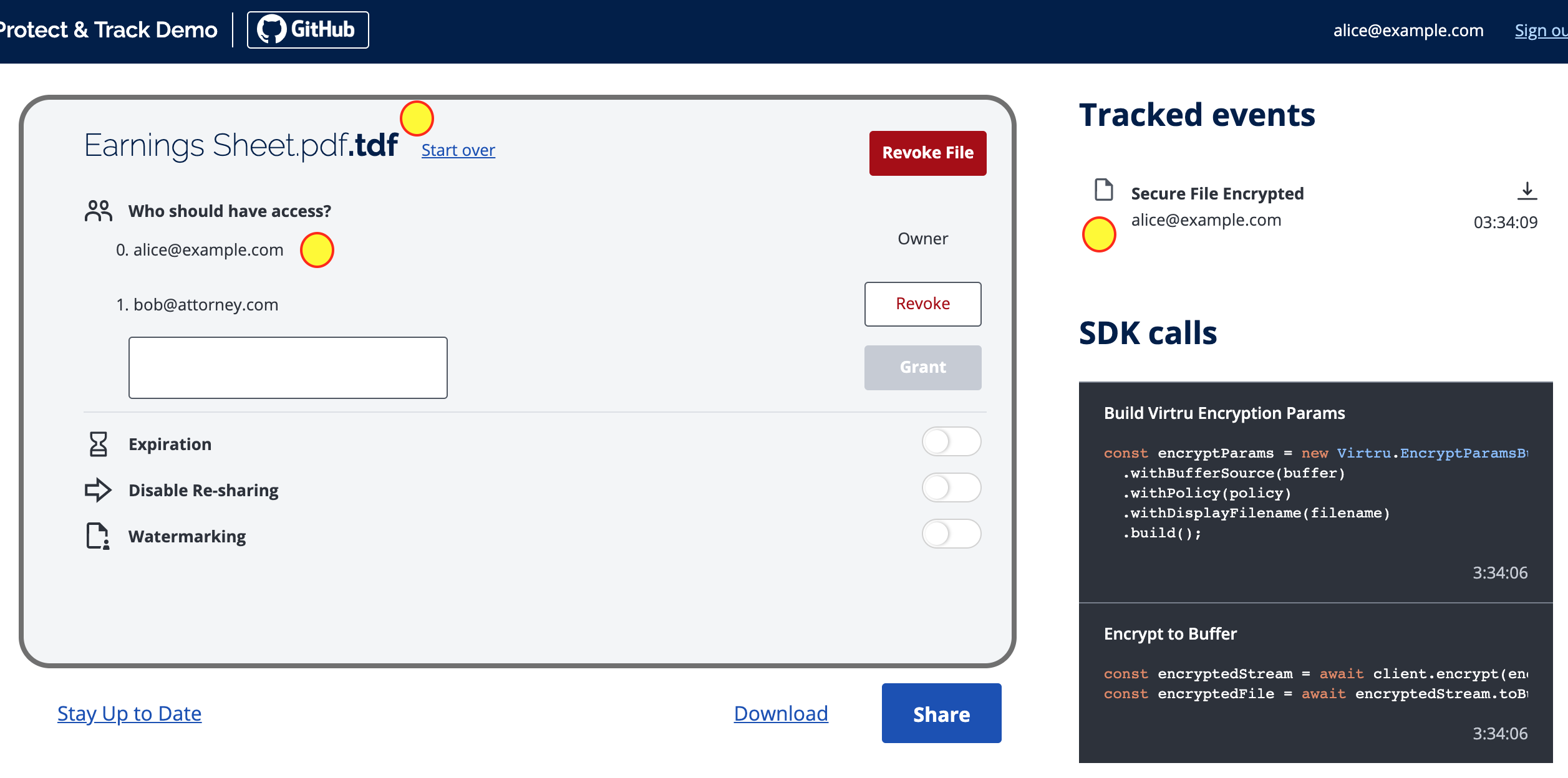 GitHub - virtru/protect-and-track: This project illustrates the ...