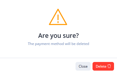 Image 3. Deleting a Payment Method