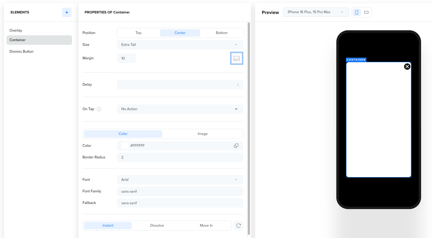 Advanced In-App Builder