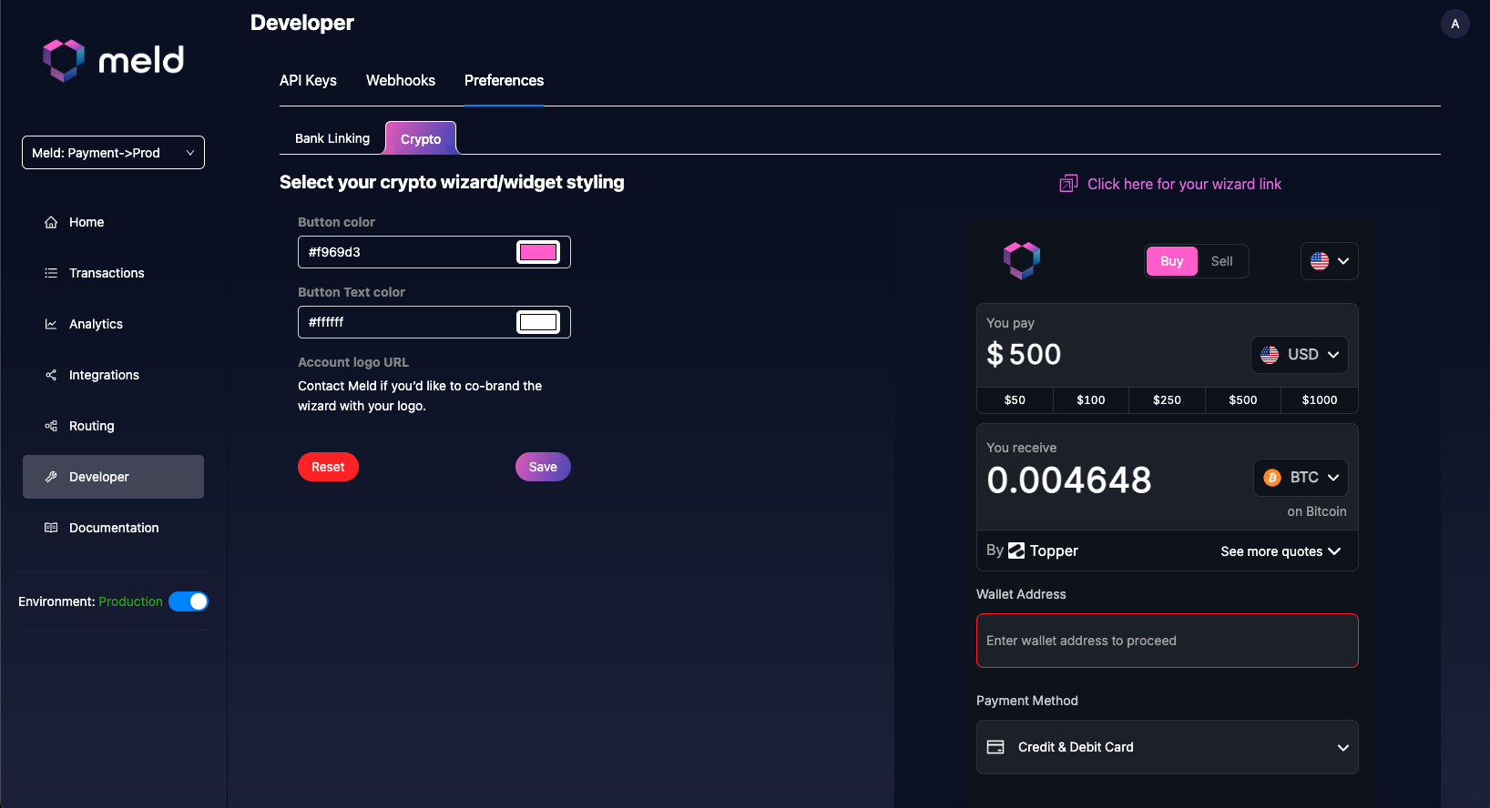 Widget Customization Example