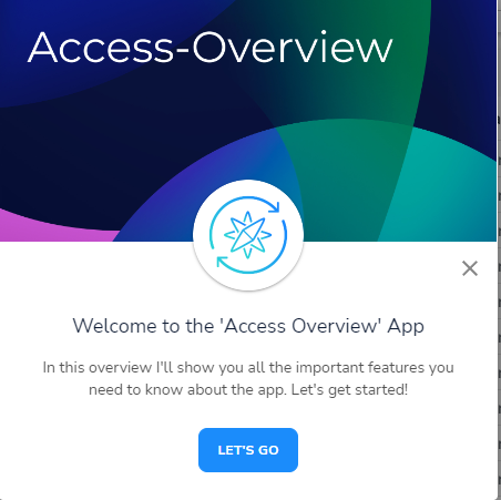 Start an overview guide within the access overview app