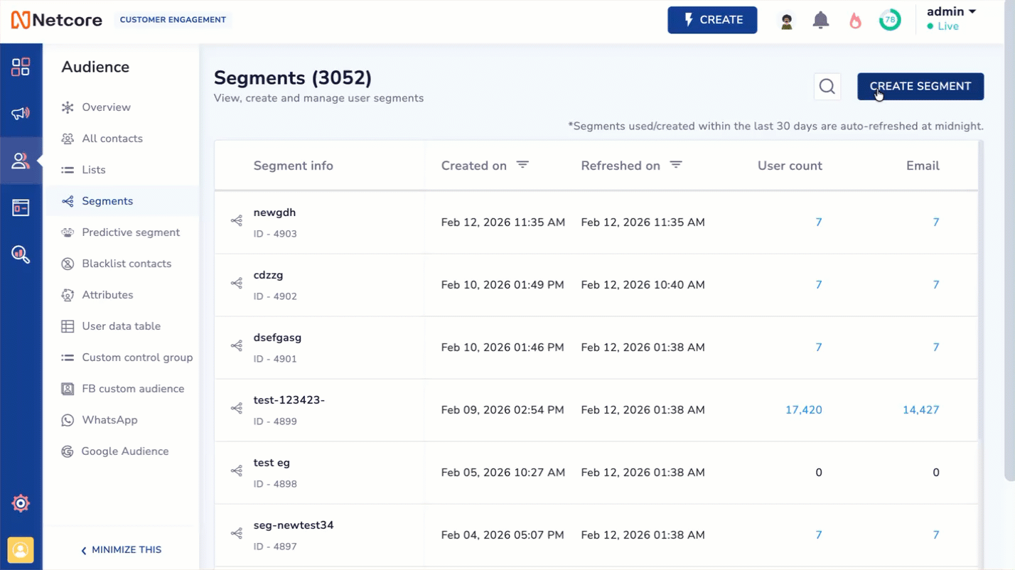 Create Segment for Web Message Respondents