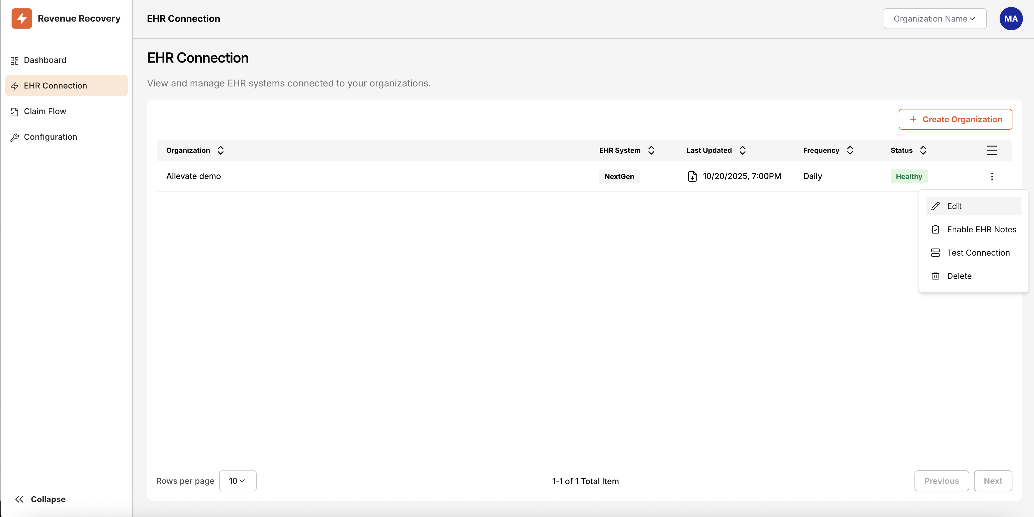 Organization Creation Form
