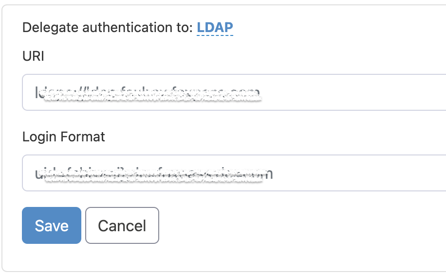 Enter URI and Login format