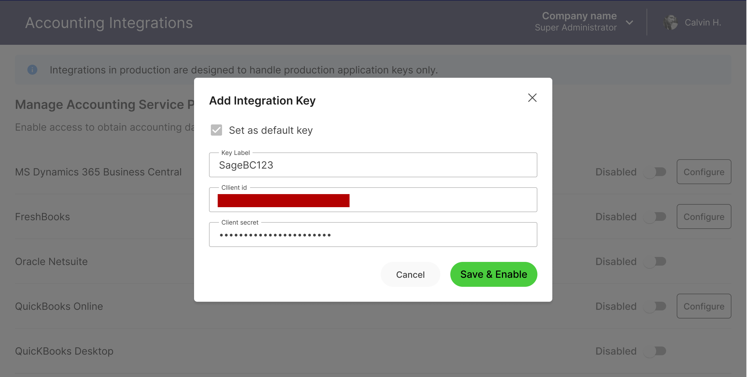 Railz Manage Accounting Integration. Click to Expand.