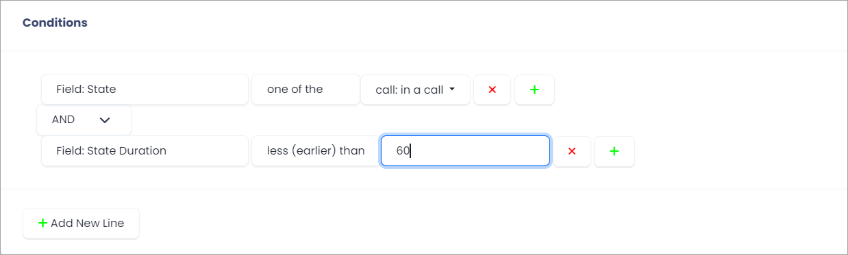 Screenshot of lLogical conditions for applying colors