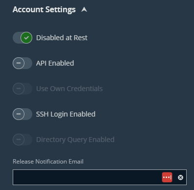 Disabled at Rest toggle switch