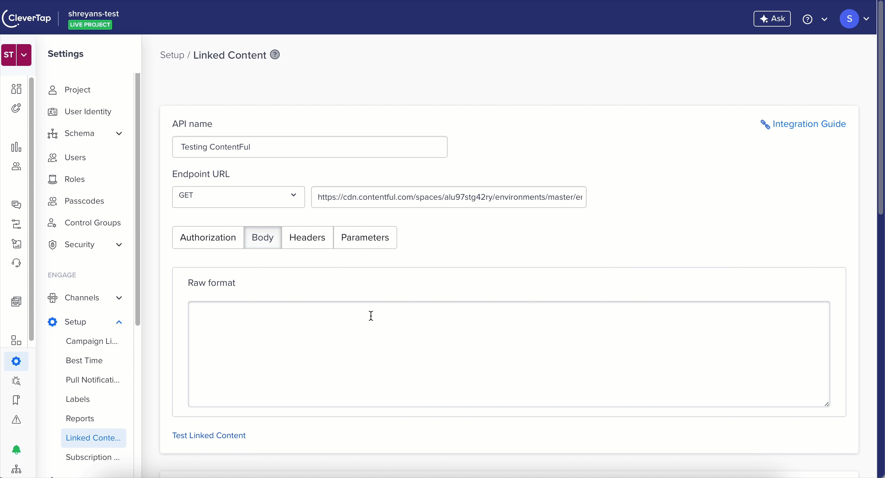 Configure Linked Content in CleverTap