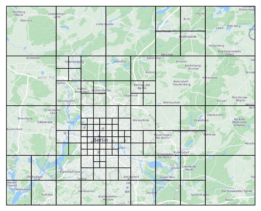Tiling of Berlin as a function of content density