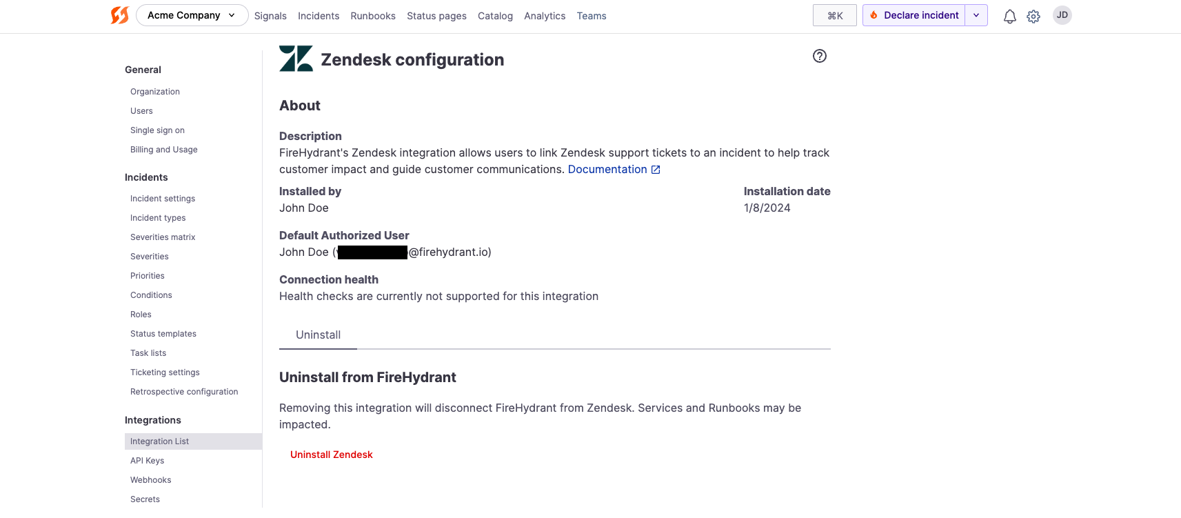 Successful Zendesk integration