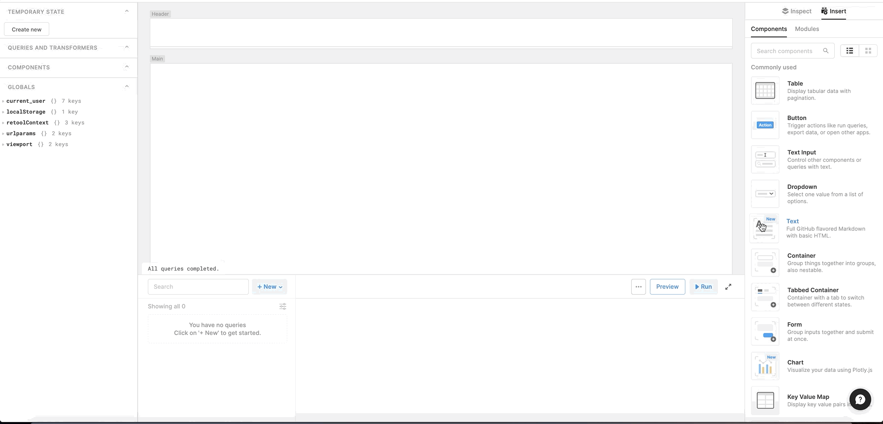 Quickstart, Add text component to canvas.gif