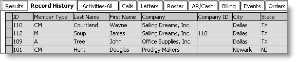 From Customers, select Manage customers and select Record History tab