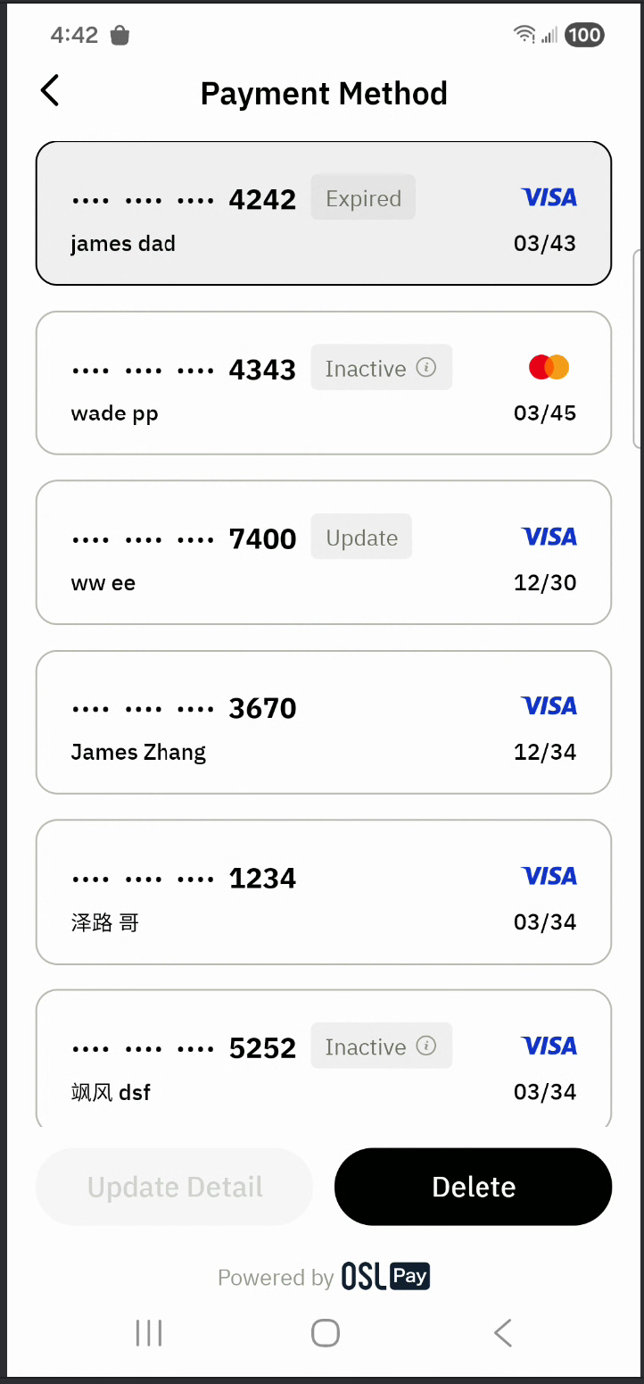 User Center Page