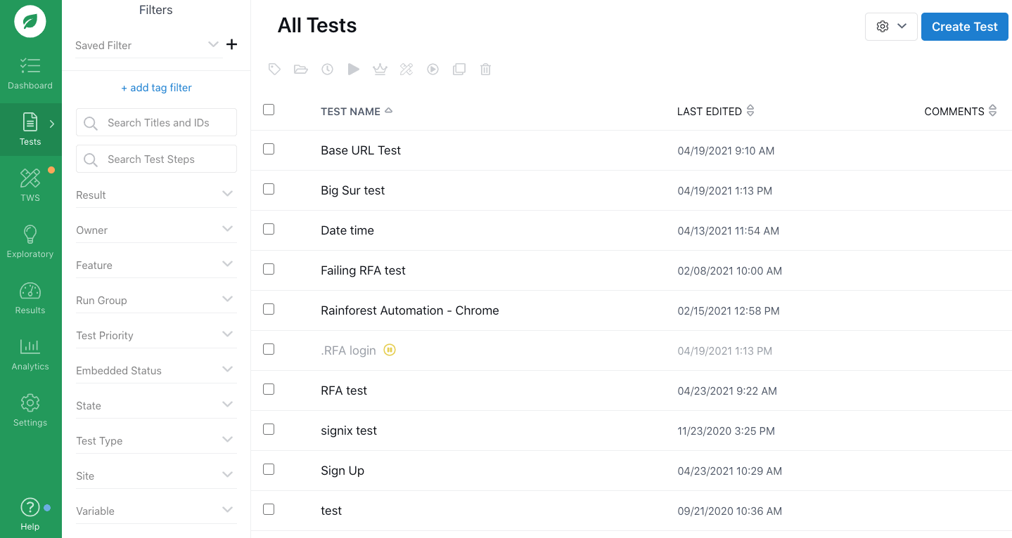 Screen Recording 2021-04-26 at 03.30 PM.gif Running your tests from a saved filter.