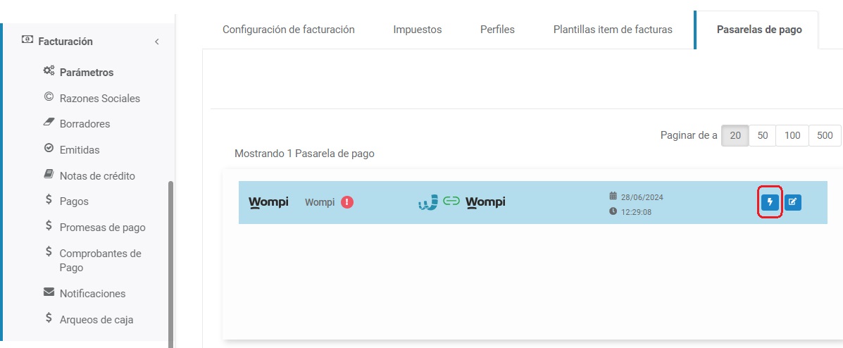 Verificar pasarela de pago wompi en wispro