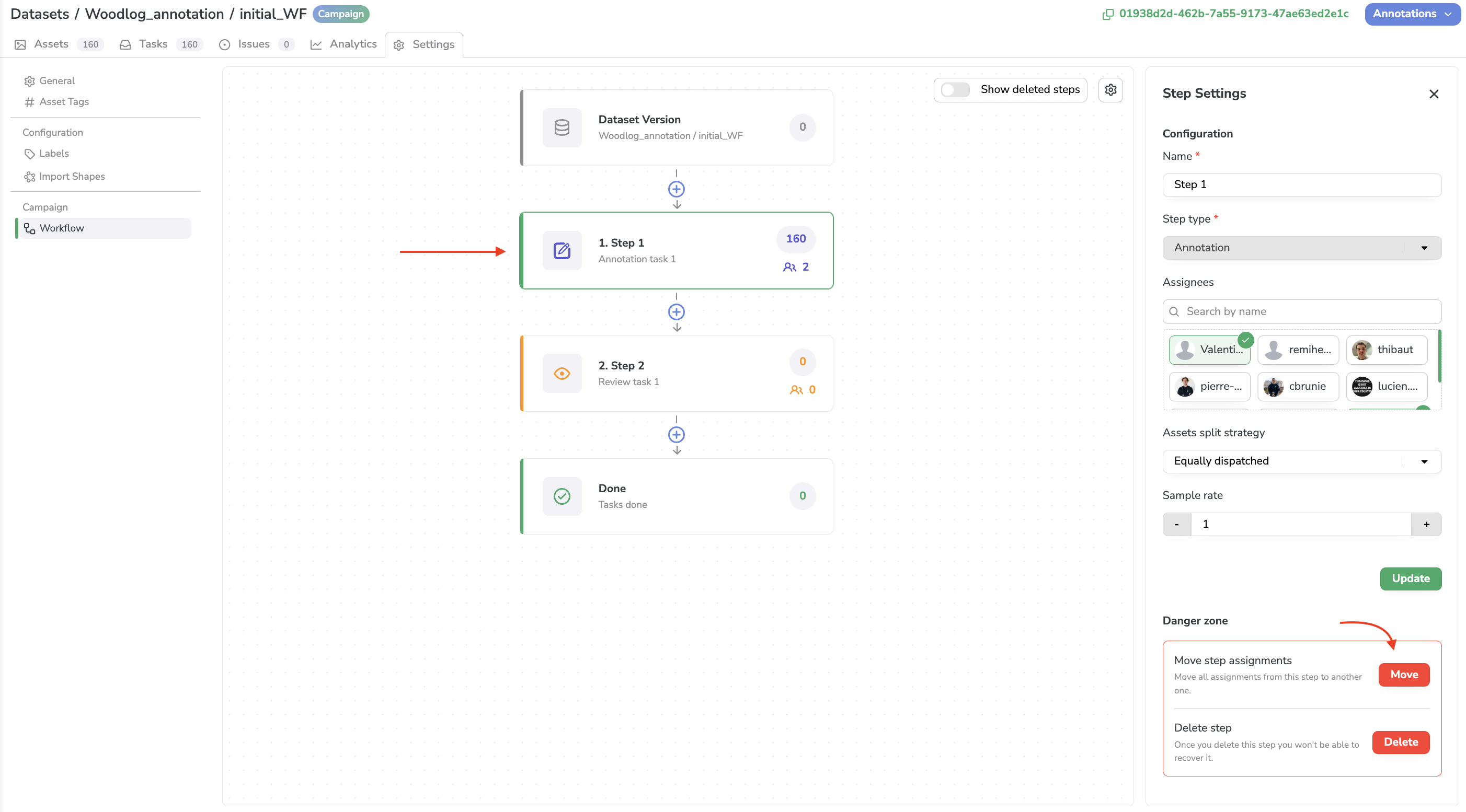 Move from Workflow Settings