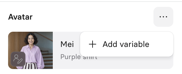 Add a variable to an Avatar