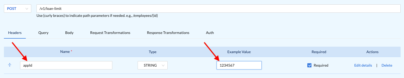 Adding an HTTP Header Parameter in an API Project endpoint