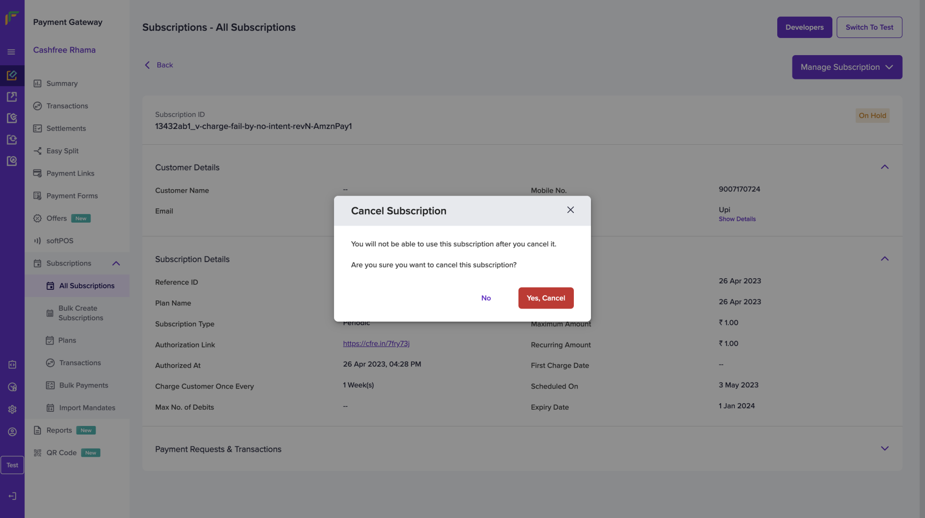Cancel Subscriptions
